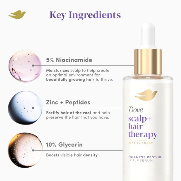 Dove Scalp + Hair Therapy Fullness Restore Scalp Serum (59 ml / 2 fl oz) - Picture 10 of 13